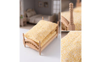 Dollhouse Bed with Mattress Carved Miniature Single Bed 1:12 Scale Furniture for Collectors, Hobbyists, Diorama