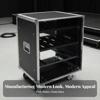 Rolling Audio Mixing Console Rack Mobile Design Aturntablistustable Audio Mixing Console Trolley Lockable Casters Padded Surface