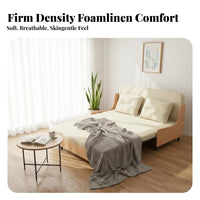 double-purposeUse Pull-extendable Sofa Bed Space-Saving Design Pull-extendable Sleeper Loveseat Adjustable rearrest transformable Couch Side Storage Pocket for Apartment Dwellers, Students, Homeowners, Small Spaces, Living Room, Home Office