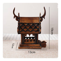 Southeast Asian Design Handmade Wooden House Ornament Traditional Thai Wood House Decor for Entryway