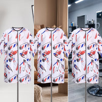 Stylist Jacket Long-Sleeve Barber Coat Printed for Hairdressers
