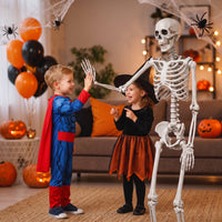 Articulated Skeleton with Movable Joints Halloween Poseable Skeleton Full Body Prop Bendable for Haunted House, Yard