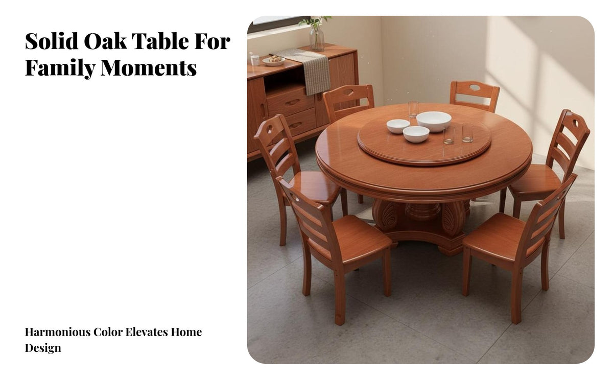 Round Dining Table Optional Induction Cooker Dining Table with Rotating Tray Stable and Sturdy Home Furniture for Homeowners, Dinner Parties