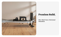 Pilates Reformer Bed Noiseless Center Training Reformer Adjustable Resistance Sliding Carriage Exercise Bed for Postpartum Women, Beginners, Gyms