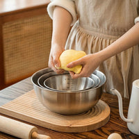 Stainless Steel Mixing Bowl with Lid, Round Steel Mixing Basin for Salad Prep, Modern Minimalist Style Kitchen Storage for Adults and Chefs