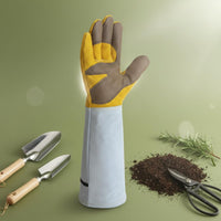 Leather Gardening Gloves Heavy Duty Long Gauntlet Garden Gloves for Construction