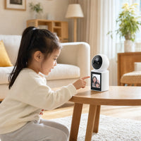 Desktop Visual Communication Device with Monitor Single-Key Visual Communication Device Camera Distant Door Phone for Elderly