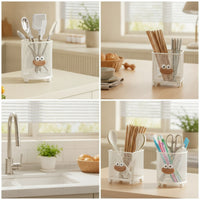 Cute Kitchen Utensil Holder Countertop Chopstick Holder with Feet Compact Organizer Breathable for Sink