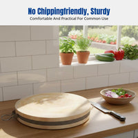 Round Chopping Board, Durable Birch Wood Cutting Board, Thickened for Home & Commercial Use