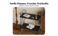 2-Tier Rolling End Table Sturdy Serving Trolley Easy to Clean for Living Room