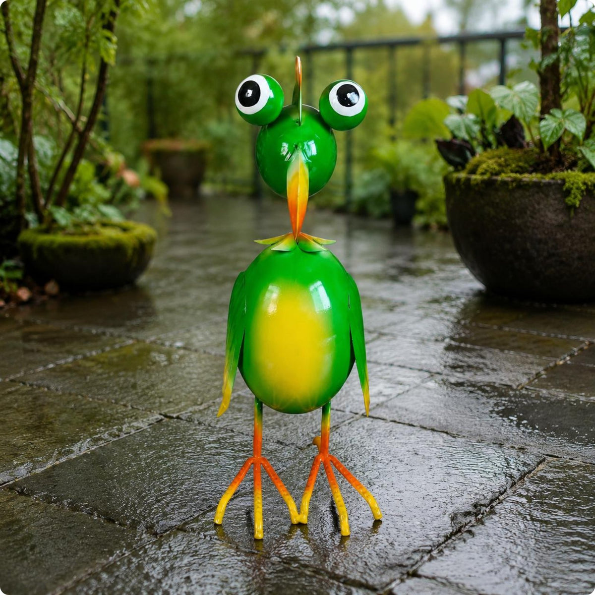 Metal Bird Sculpture Outdoor Decoration Bird Statue 3D Design for Balcony, Patio