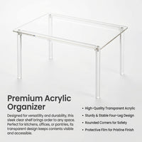 Acrylic Stand Pantry Organizer, Stackable Rectangular Shelf for Kitchen, Riser Clear Display Cabinet Rack