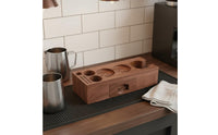 Portafilter Stand ABS Tamper Station Walnut Wood Look for Home Cafe
