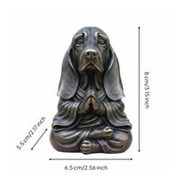 Meditating Dog Statue Easy to Low-Maintenance Dog Figurine Outdoor Friendly Resin Peaceful Animal Figurine for Office