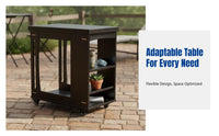 Rubber Wood Side Table, Foldable Top, Multifunctional Coffee Table, Living Room, Dining Table, Space-Saving