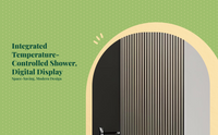 Wall-Mounted Digital Shower Faucet, Brass Rainfall System