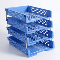 4-Tier Desktop File Organizer with Pen Holder, Desk Storage for A4 Documents, Stackable Vertical for Office Workers