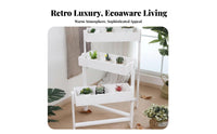 3-Tier Plant Stand Retro Design Foldable Stepped Planter Indoor Outdoor Use Easy to Assemble for Gardeners, Balcony, Patio
