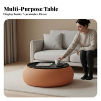 Modern Design Round Storage Coffee Table Minimalist design Round Coffee Table with Storage Italian Inspired Living Room Furniture for Apartment Dwellers, Interior Designers, Homeowners, Small Spaces, Lounge Area, Home Office