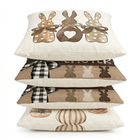 4pcs Easter Pillow Cover Festive Design Decorative Easter Egg Pillow Sham Soft & Comfortable Hare Illustration Throw Pillowcase for Homeowners, Sofa