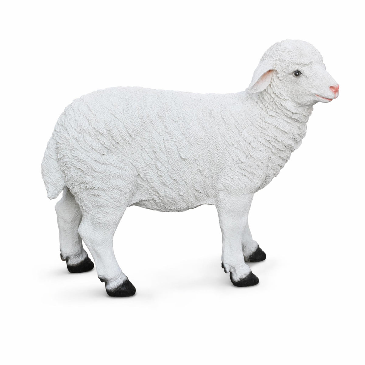 Sheep Statue Realistic Resin Sheep Textured Animal Figurines for Homeowners, Yard