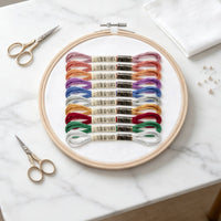 Embroidery Hoop with Thread Smooth Wooden Embroidery Hoop Easy to Use for Beginners