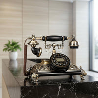 Antique Corded Telephone Ornate Retro Landline Phone Decorative Feet