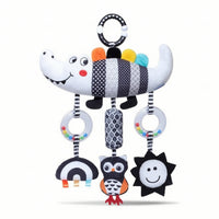 High-Contrast Hanging Toy with Rattle Rings Soft Soft Stroller Hanger Safe Baby Rattle Hanging Toy Early Development for Newborns