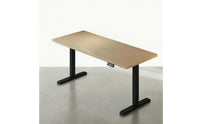 Single Motor Electric Standing Desk Wooden Top Height Adjustable Desk Metal Frame Height Adjustable Table T-Shaped Base