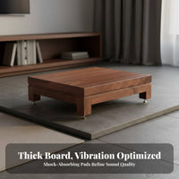 Solid Wood Amplifier Stand Heavy Duty High-Fidelity Equipment Stand Minimalist Design Single Tier Audio Foundation for Audiophiles, Home Theater