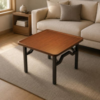 Carbon-Steel Frame Folding Square Game Table 18 Mm Thick Top Folding Game Table Rounded Edges Home Furniture Walnut Finish
