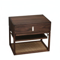 Woven Front Nightstand Nordic design Woven Front End Table Japanese Aesthetic Minimalist Design for Adults