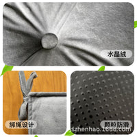 Tufted Backrest Seat Cushion with Ties, Water-Resistant, Thick, for Students and Office