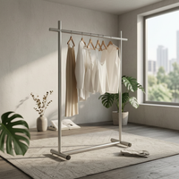 Single Rail Clothing Rack Sturdy Duty Clothes Stand Stable Base Minimalist Design for Retailers, Fitting Area, Bedroom, Entryway