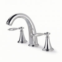 Two Handle Washroom Faucet Deck Mounted Split Style Faucet Sturdy for Vanity