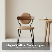Upholstered Curvedspine support Chair Sturdy Metal Legs Upholstered Wooden Chair