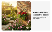 Space Saving Wrought Iron Wall Planter Retro Design Wall Hanging Flower Pot Sturdy Metal Hanging Planter Elegant for Apartment Dwellers, DIY Decorators, Balcony, Outdoor, Courtyard, Patio