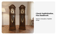 Grandfather Clock Solid Wood Wooden Floor Clock Freestanding Home Decor for Interior Decorators, Gift Presenters, Living Room, Entryway, Hotel Lobby
