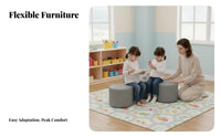 Complimentary Combination Multi-Piece Configurable Seating Colorful Upholstery Curved Block Seating Unit Creative Shape configurable Bench Modern aesthetic for Office Managers, Business Owners, School, Reception Area, Waiting Room, Small Spaces