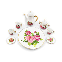 Miniature Ceramic Tea Set for Dollhouse Pretend Play