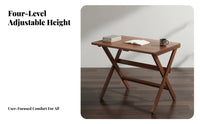 Stable Construction Installation-No-Assembly Student Desk Sturdy Cross-Frame Folding Writing Desk Versatile Uses Space Saving Foldable Table Rounded Corners for Students, Small Areas, Bedroom, Dorm Room, Home Office