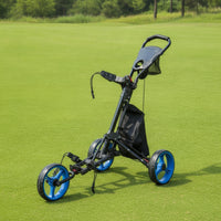 Foldable Golf Push Cart with Storage Bag Lightweight Golf Cart with Storage Bag Stable Smooth-Rolling for Golfers