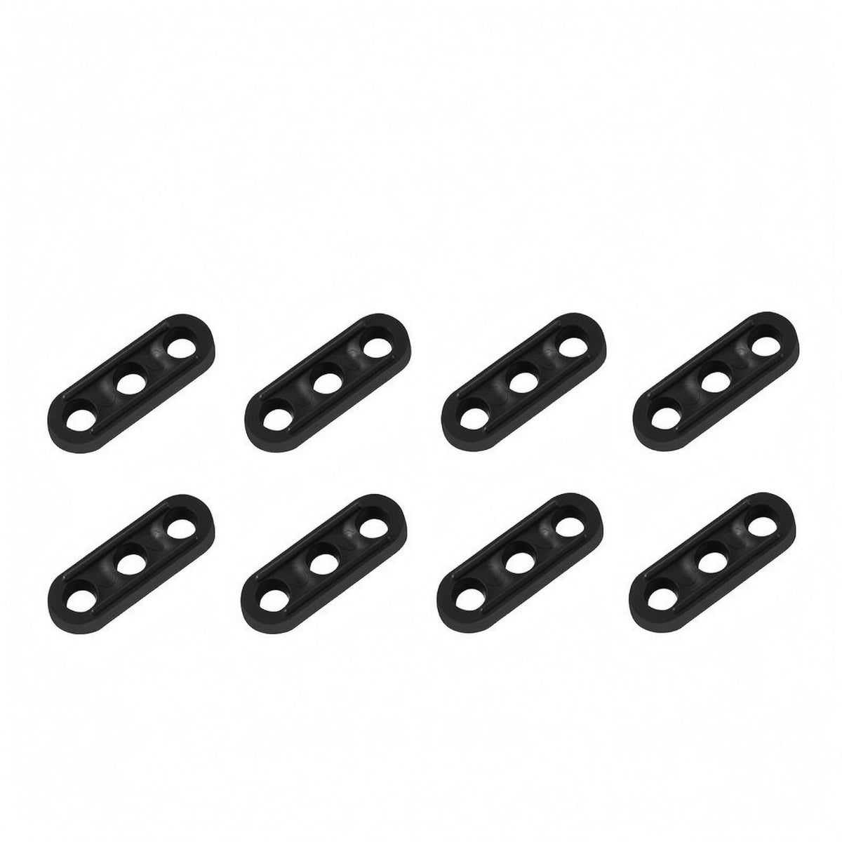 8 Pieces Oblong Wind Rope Buckle Slim Three-Hole Buckle Sturdy Plastic Cord Toggle Adjustable