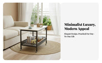 2-Tier Rolling End Table Movable with casters Household Furniture Space-Saving