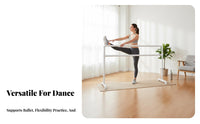 Multi-Purpose Ballet Barre Non-Slip Feet Freestanding Ballet Barre Stable Design Portable Dance Bar Heavy Duty for Children, Adults, Dancers, Gym