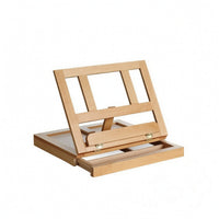 Beechwood Desktop Sketchbox Easel Portable Artist Box with Easel Foldable Art Supply Natural Wood for Studio Work