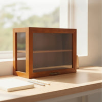 Dustproof Desktop Display Case Heavy-Duty Display Case with Doors Vintage Tabletop Cabinet Adjustable for Hobbyists, Bedroom, Office