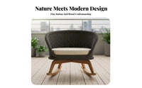 4 Pieces 4-Piece Wicker Conversation Set Waterproof Outdoor Furniture Woven textures sturdy Frame for Balcony, Terrace, rearyard