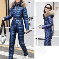 Women Ski Suit Women Jackets Winter Hooded Parka Jumpsuit Wo
