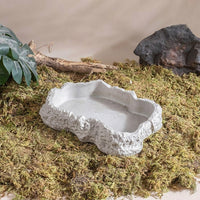 340ml Tortoise Water Bowl with Stable Base Water Dish, Polycrete Tortoise Water Dish for Snakes and Geckos, Textured Waterproof Reptile Bowl